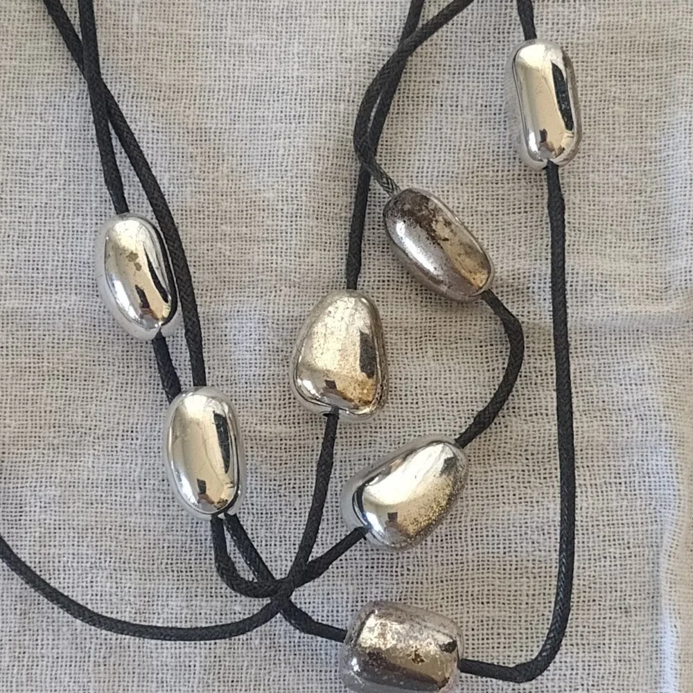 Avon Multistrand Corded Necklace Silver Tone - Picture 6 of 11
